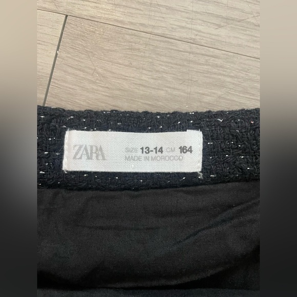 Zara kids girls black tweed mini skirt - Picture 3 of 3